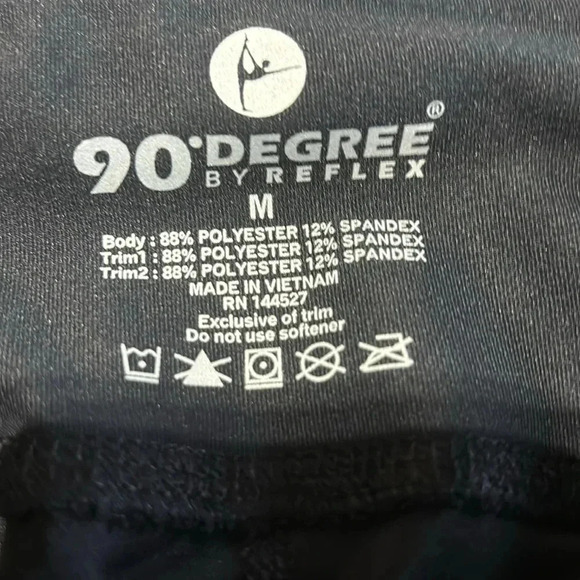 90° By Reflex High waist Capri  athletic leggings, mesh accents moisture wicking - Picture 8 of 10